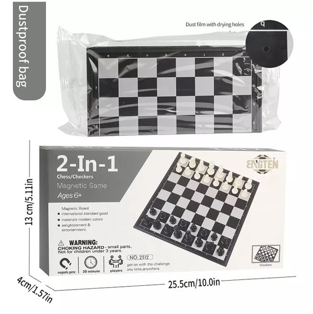 2-In-1 Magnetic Chess and Checkers