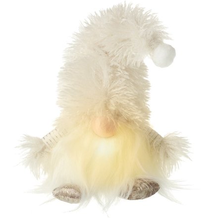 Fluffy Christmas Light Up Gnome Decoration