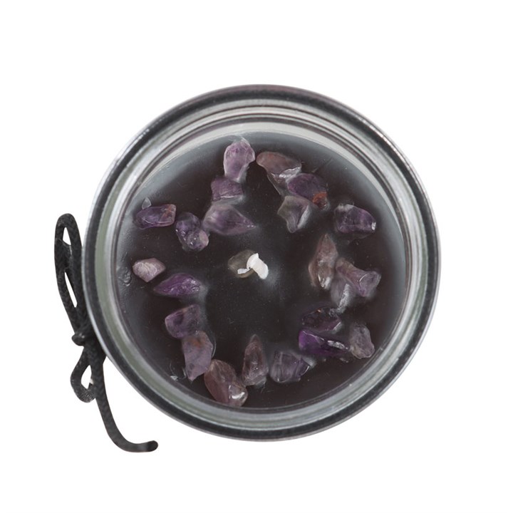 Crystal Witch Print Jasmine Tube Candle With Amethyst Chips