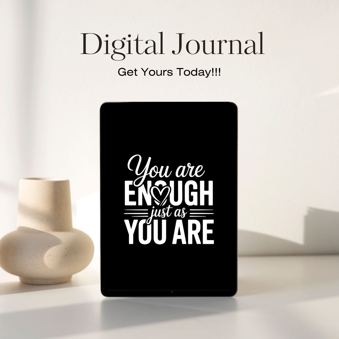 Inspirational Digital Journal (Black) "You are Enough" (8.5x11) A4 (8.27x11.69)