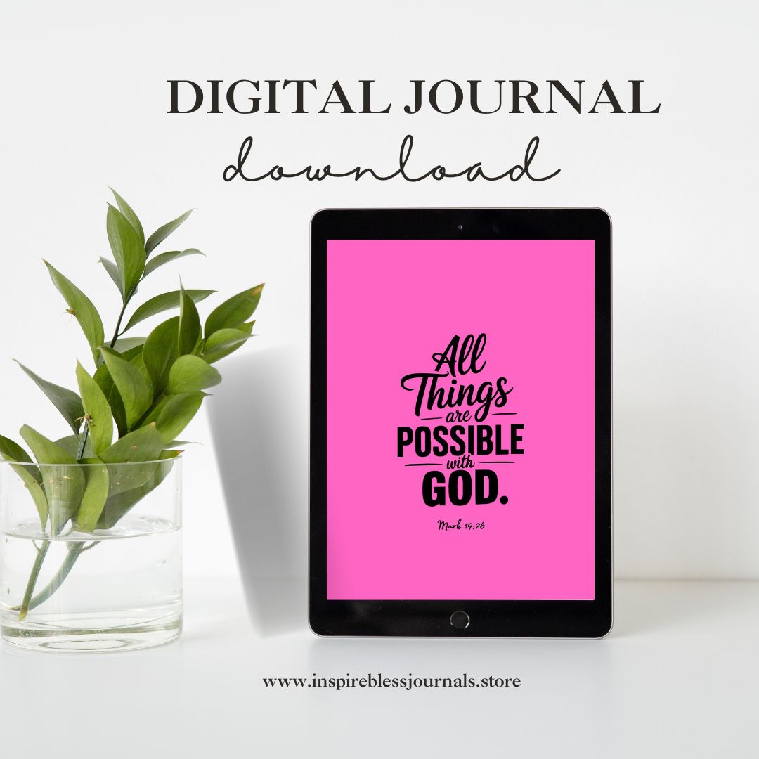 Faith-Based Digital Journal Download "All Things Are Possible" (8.5x11) A4 (8.27x11.69)