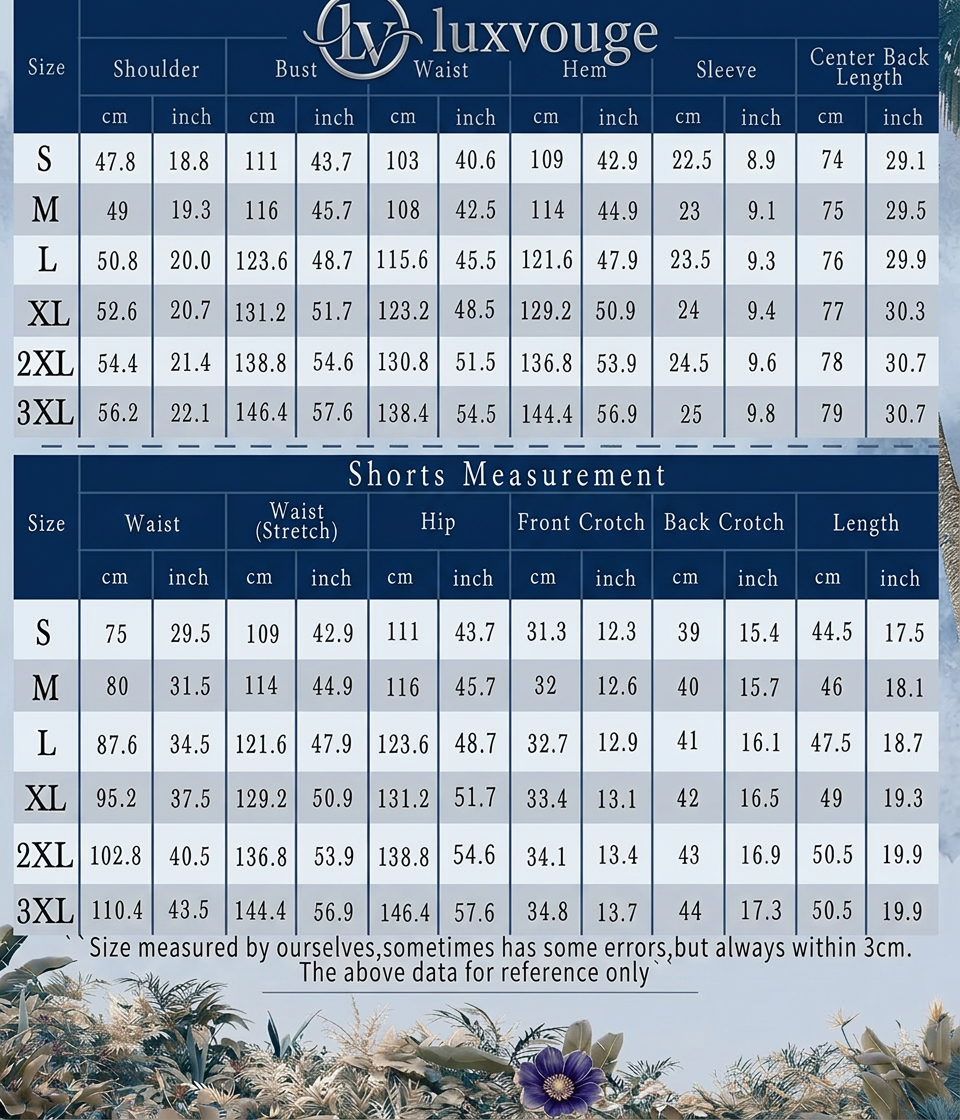 Tropical Print Hawaiian Shirt & Shorts Set