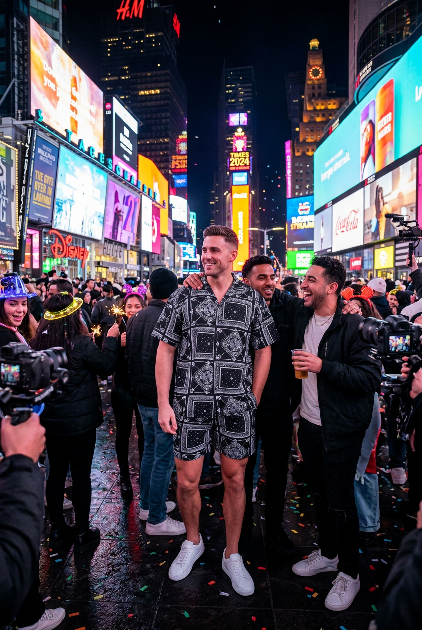 Men's Paisley Print Hawaiian Shirt & Shorts