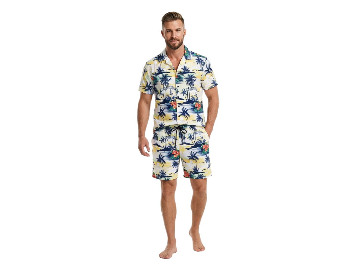 Men's Tropical Print Matching Set