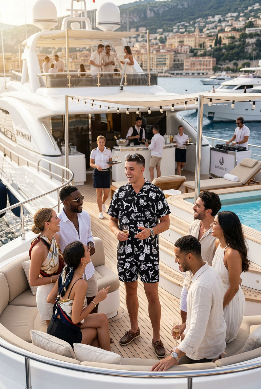 Paris Print Matching Hawaiian Shirt & Shorts