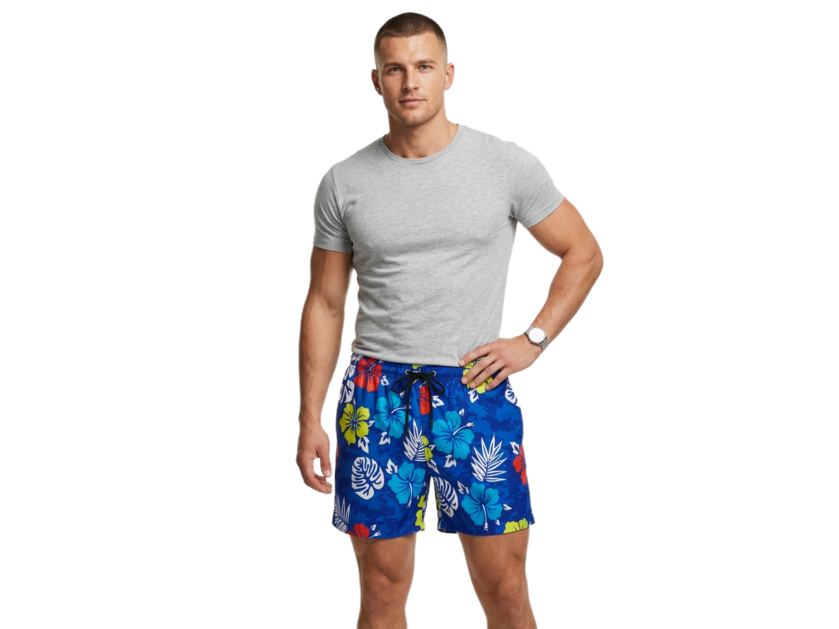 Men's Tropical Print Shirt & Shorts Set
