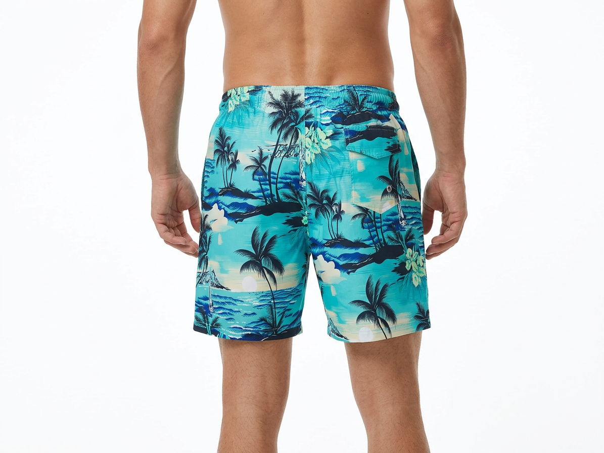 Men's Tropical Beach Shirt and Shorts Set