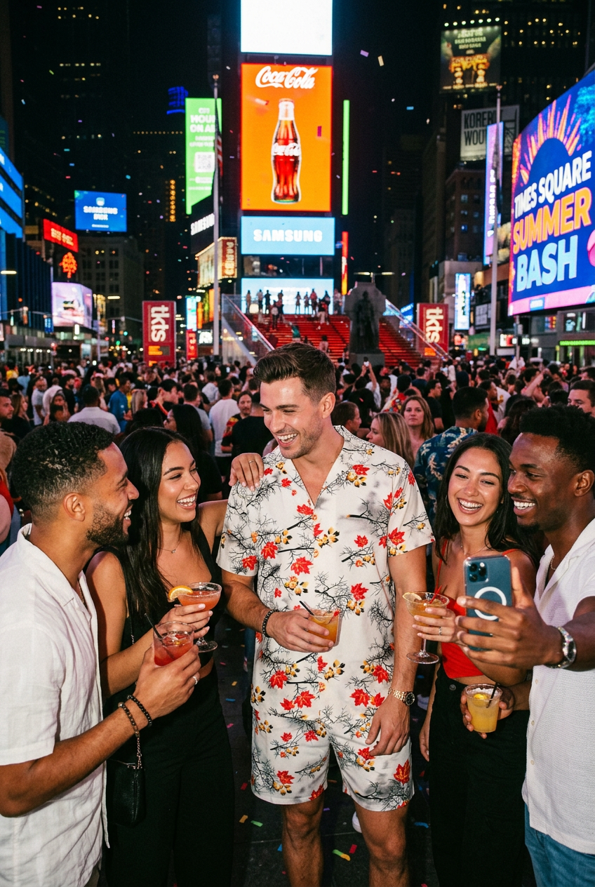 Men's Floral Print Hawaiian Shirt & Shorts