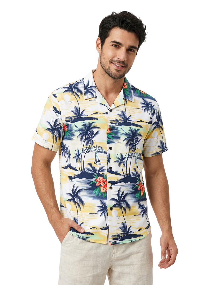 Men's Tropical Print Matching Set