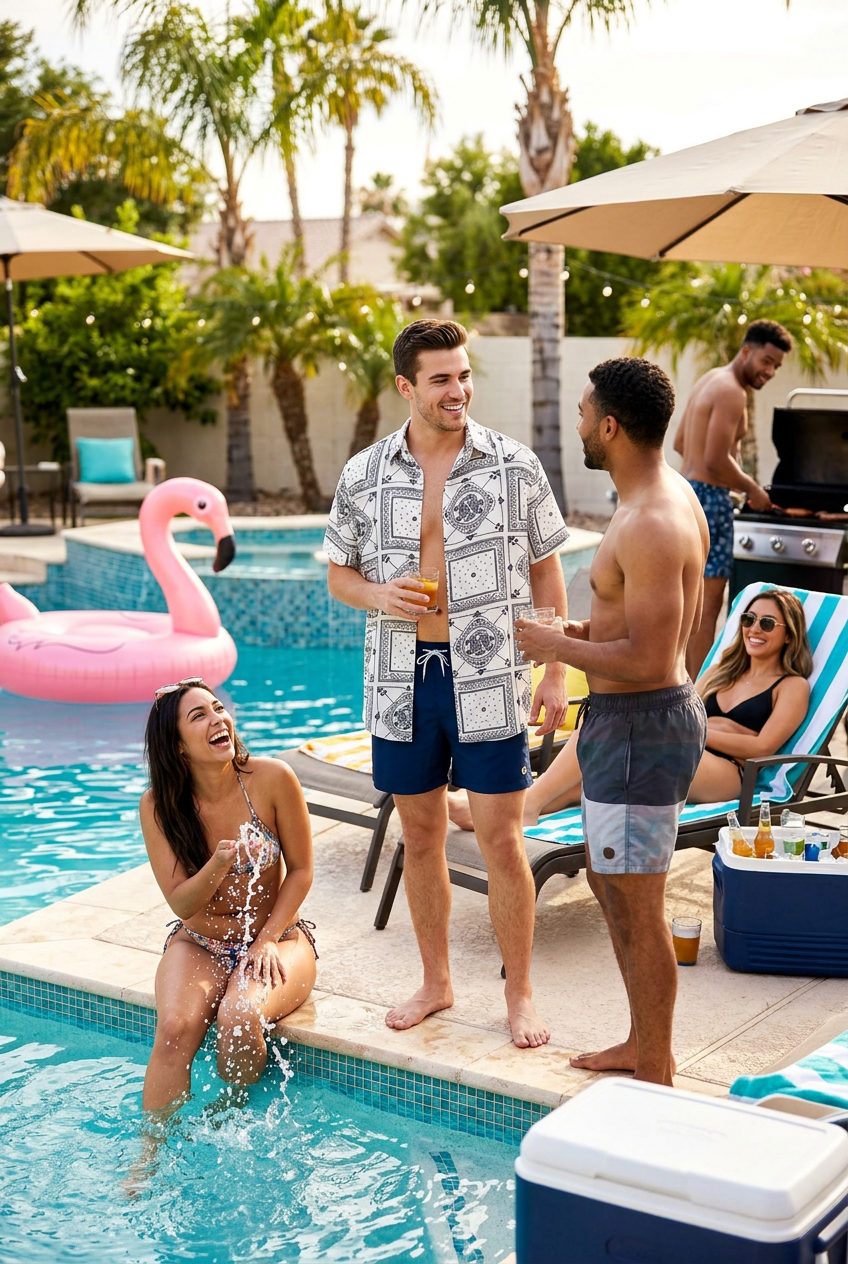 Men's Geometric Print Hawaiian Shirt