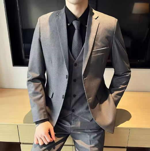 Men's Three-Piece Gray Suit