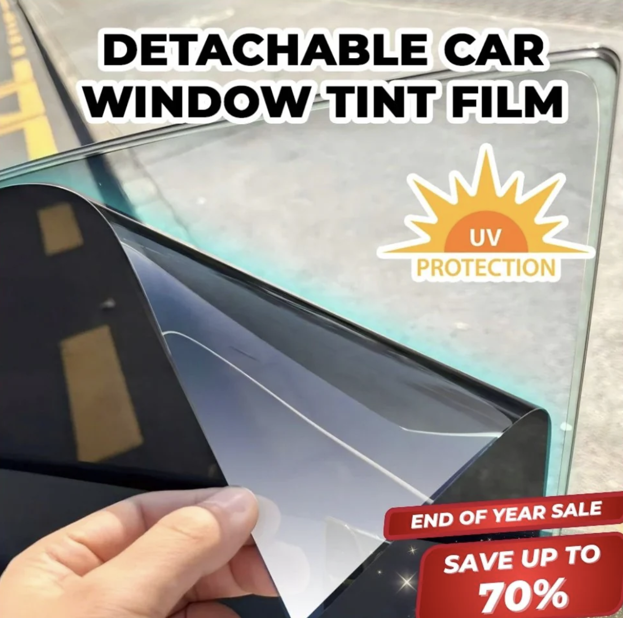 Universal Reduce Infrared Heat & Block UV by 99% Removable Window Tint Film for Cars - DIY Cut for Multiple Shapes