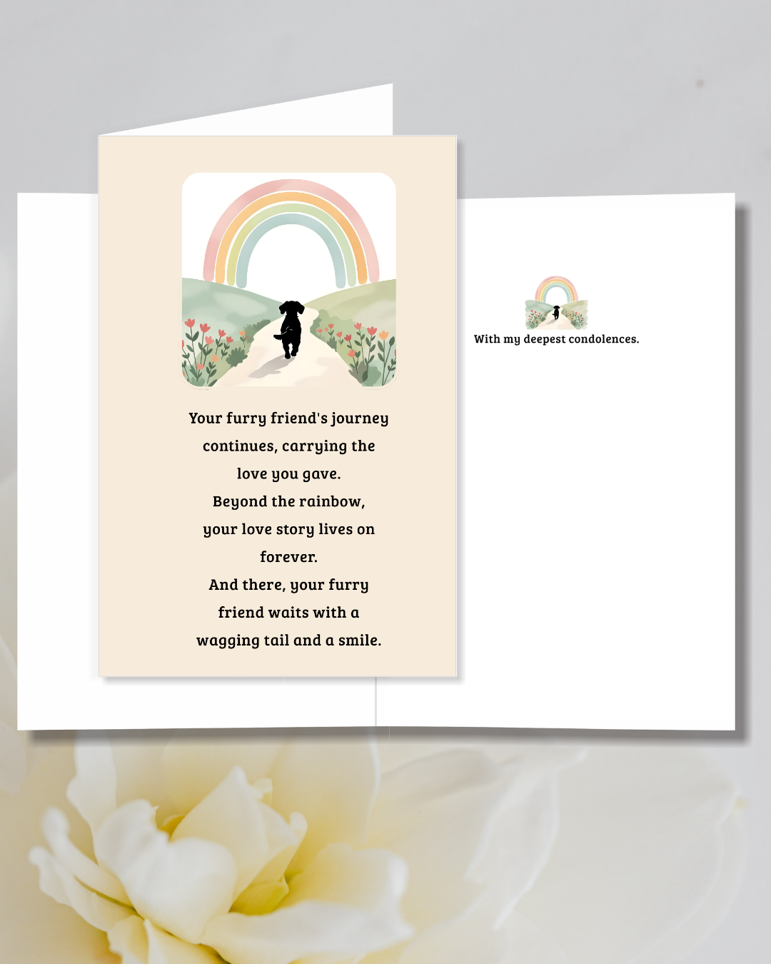 Printable Pet Sympathy Card Set, Dog Loss Sympathy Card Rainbow Bridge of Digital File
