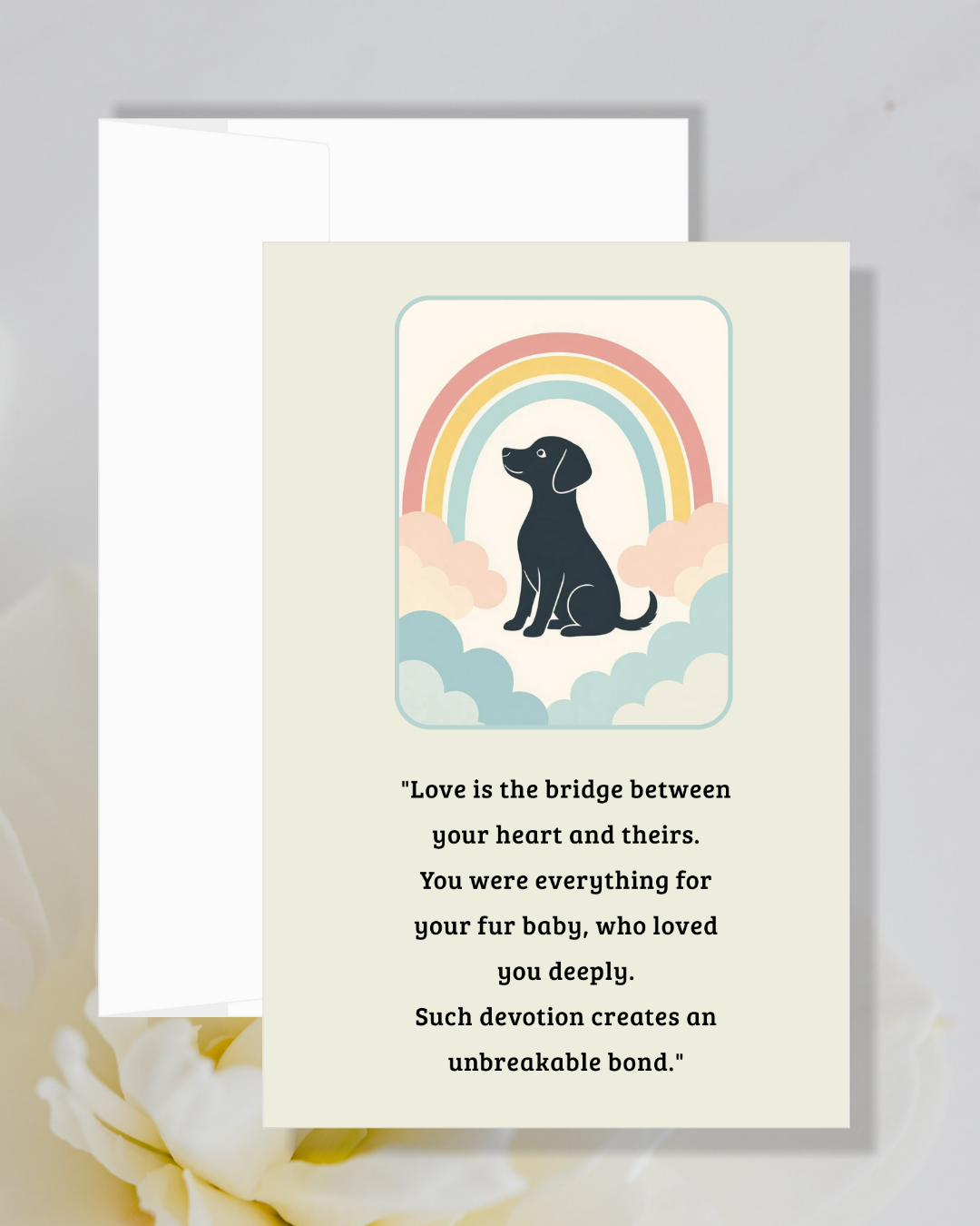 Printable Pet Sympathy Card Set, Dog Loss Sympathy Card Rainbow Bridge of Digital File