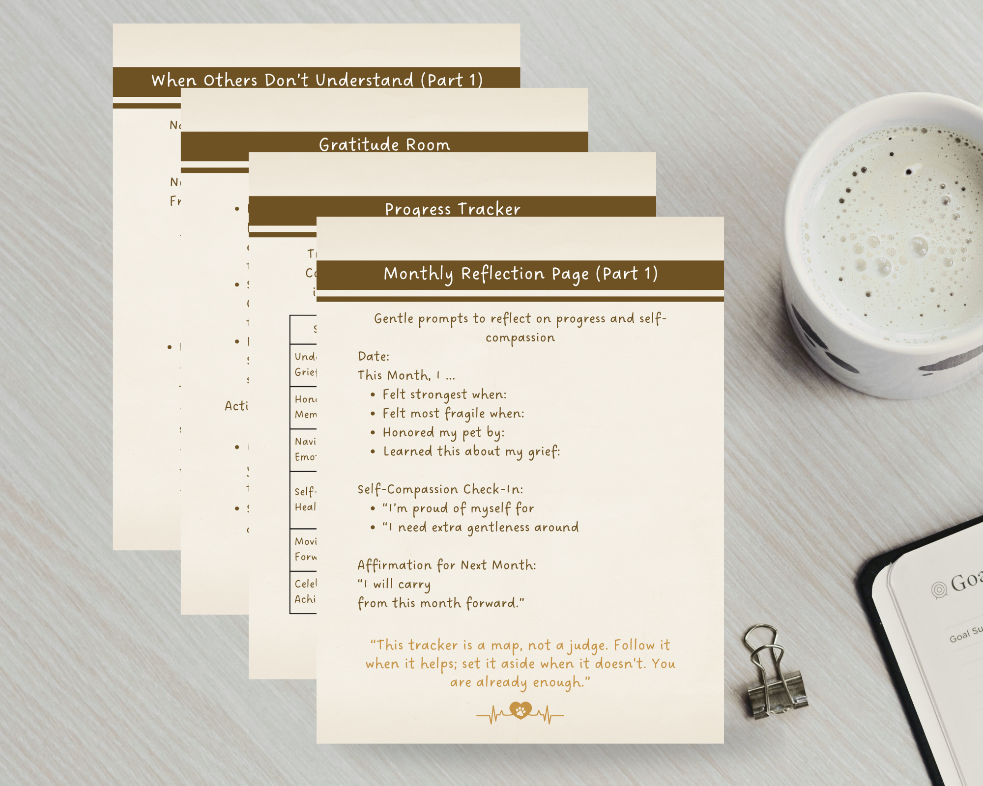 Pet Loss Healing Heart Workbook, Grief Reflection Journal Printable