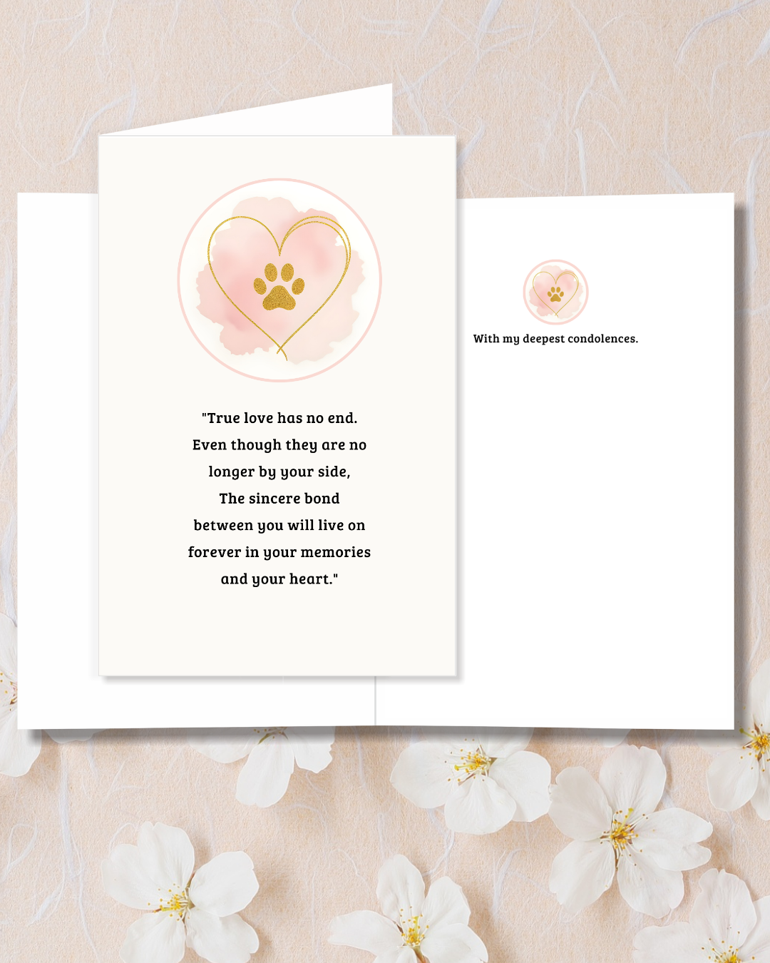 Printable Pet Sympathy Card Set, Dog Loss Sympathy Card Love Paw of Digital File