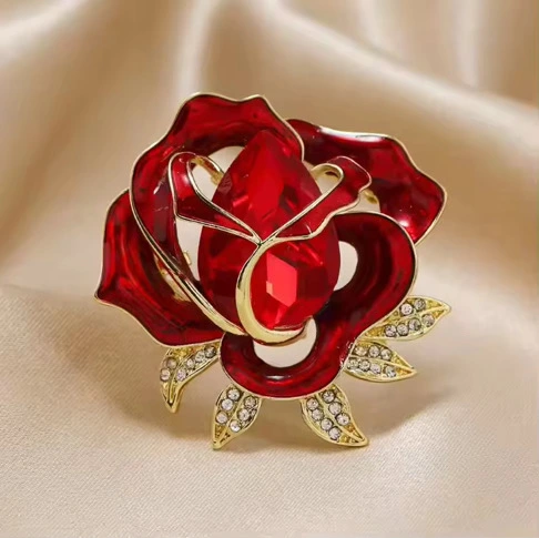 Red Rose Brooch