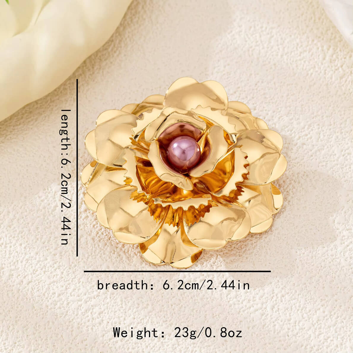 Gold Flower Brooch