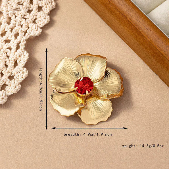 Gold Flower Brooch