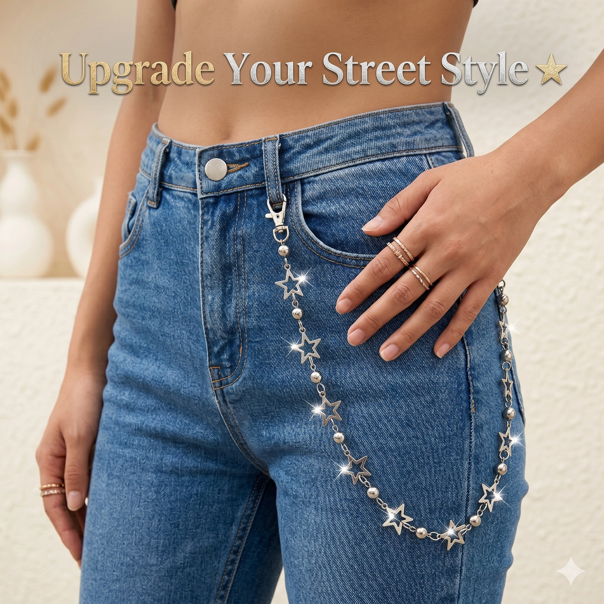 Star Charm Jeans Chain
