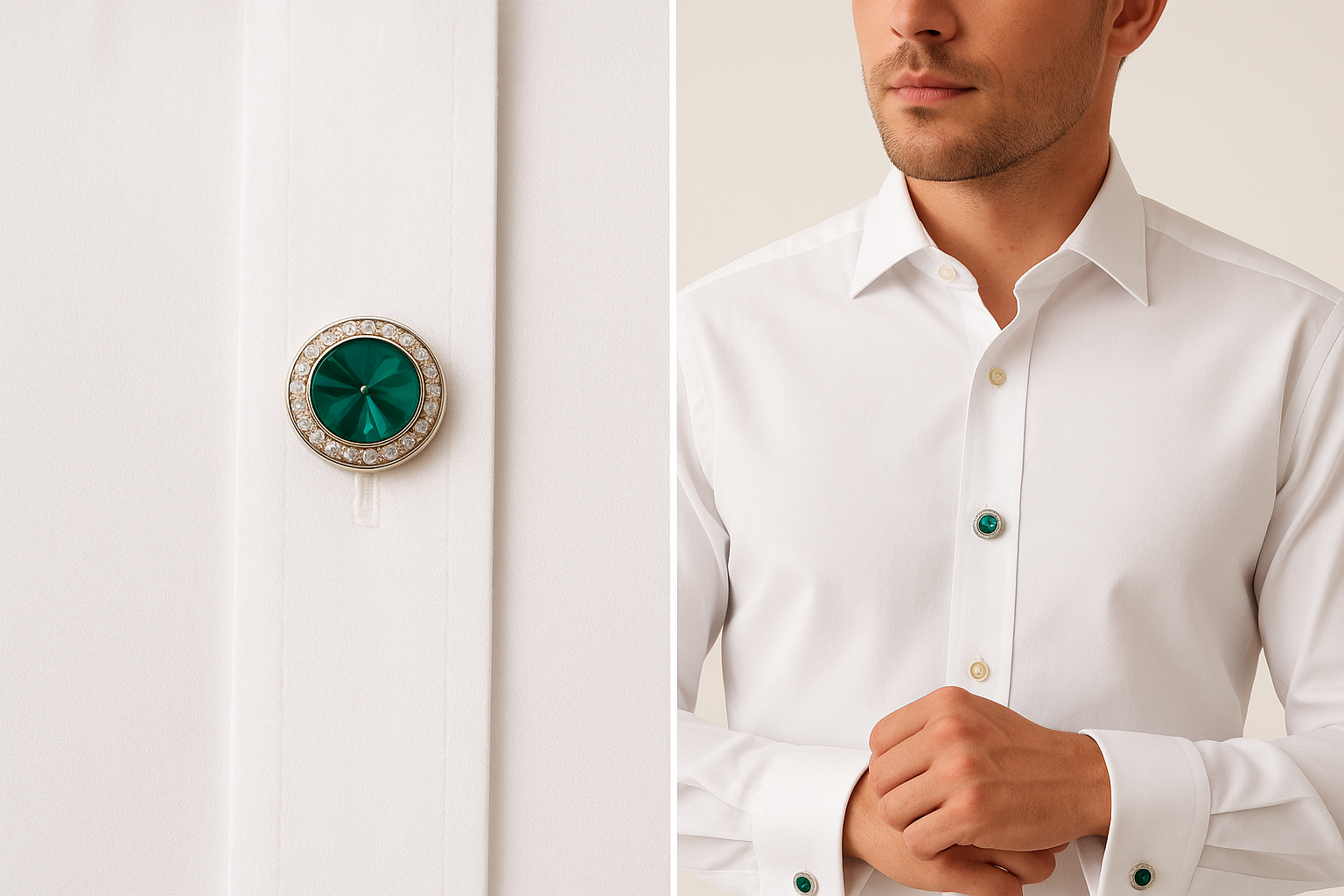 Emerald Green Gemstone Shirt Button cover