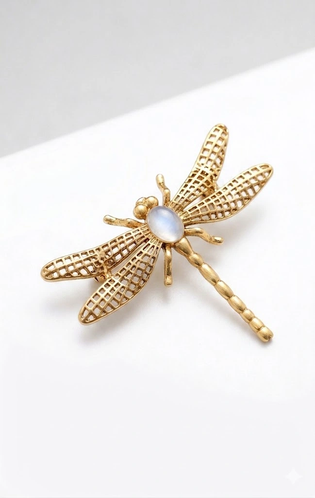 Gold Dragonfly Brooch