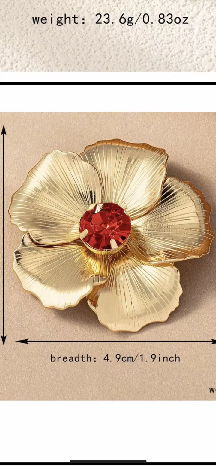 Gold Flower Brooch