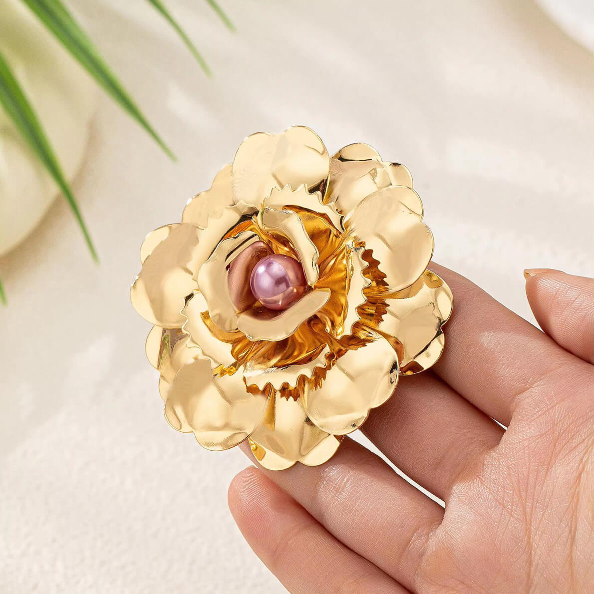 Gold Flower Brooch