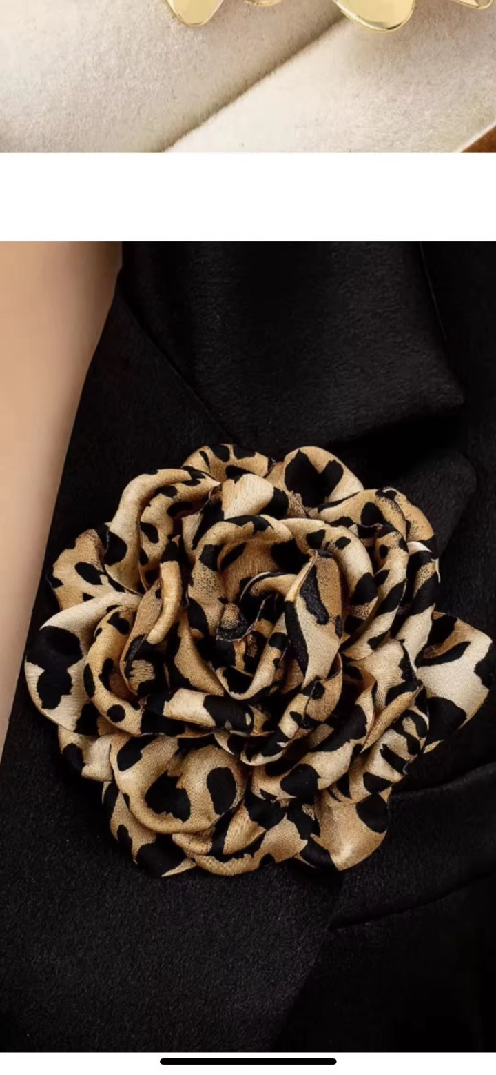 Leopard Print Fabric Flower