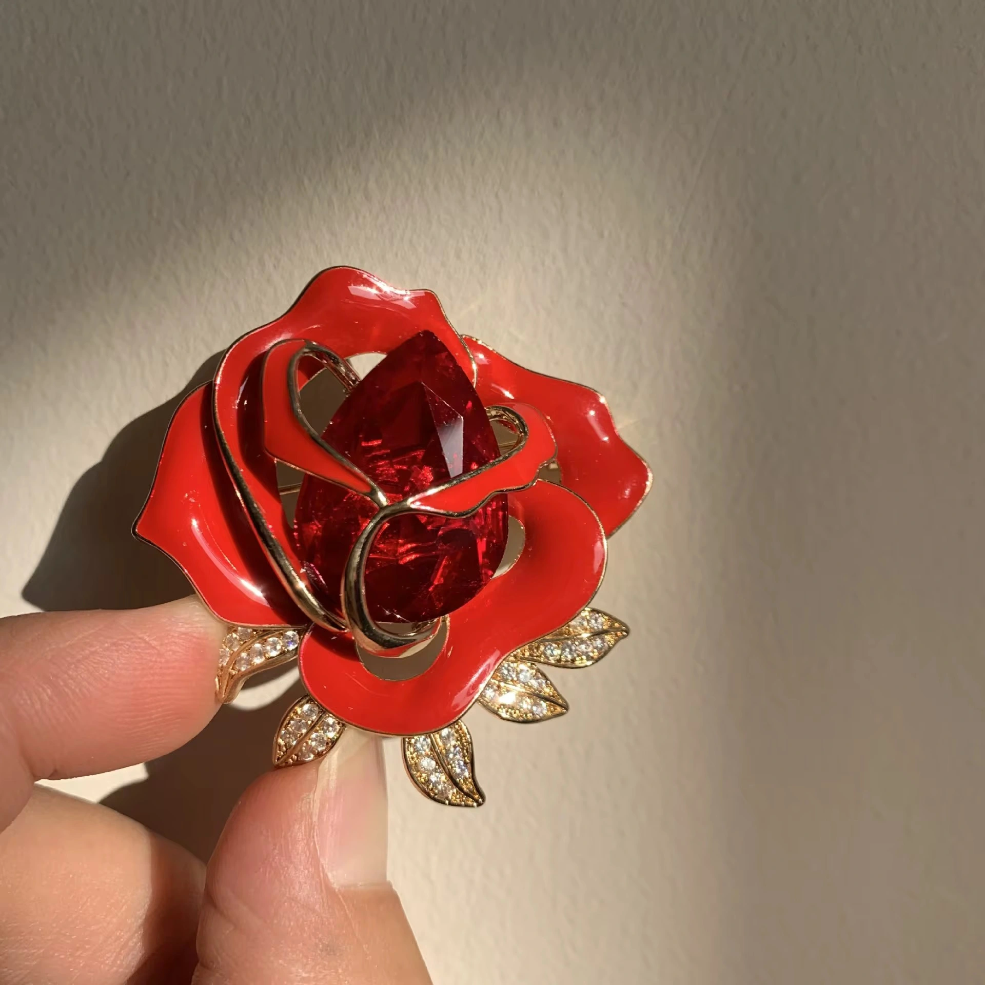 Red Rose Brooch