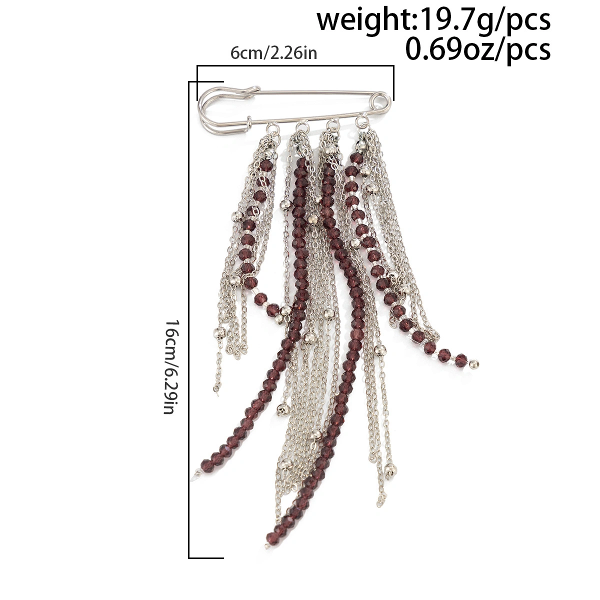 Beaded Chain Brooch Pin