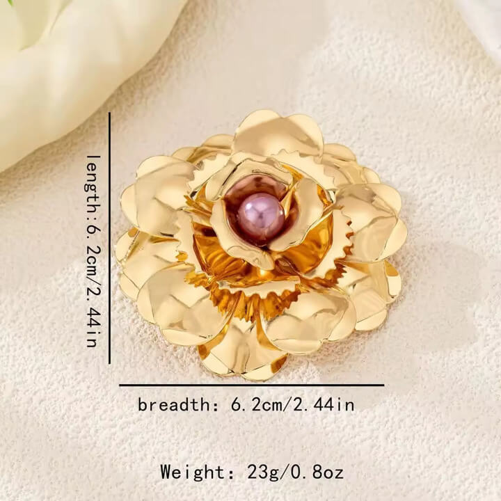 Gold Flower Brooch