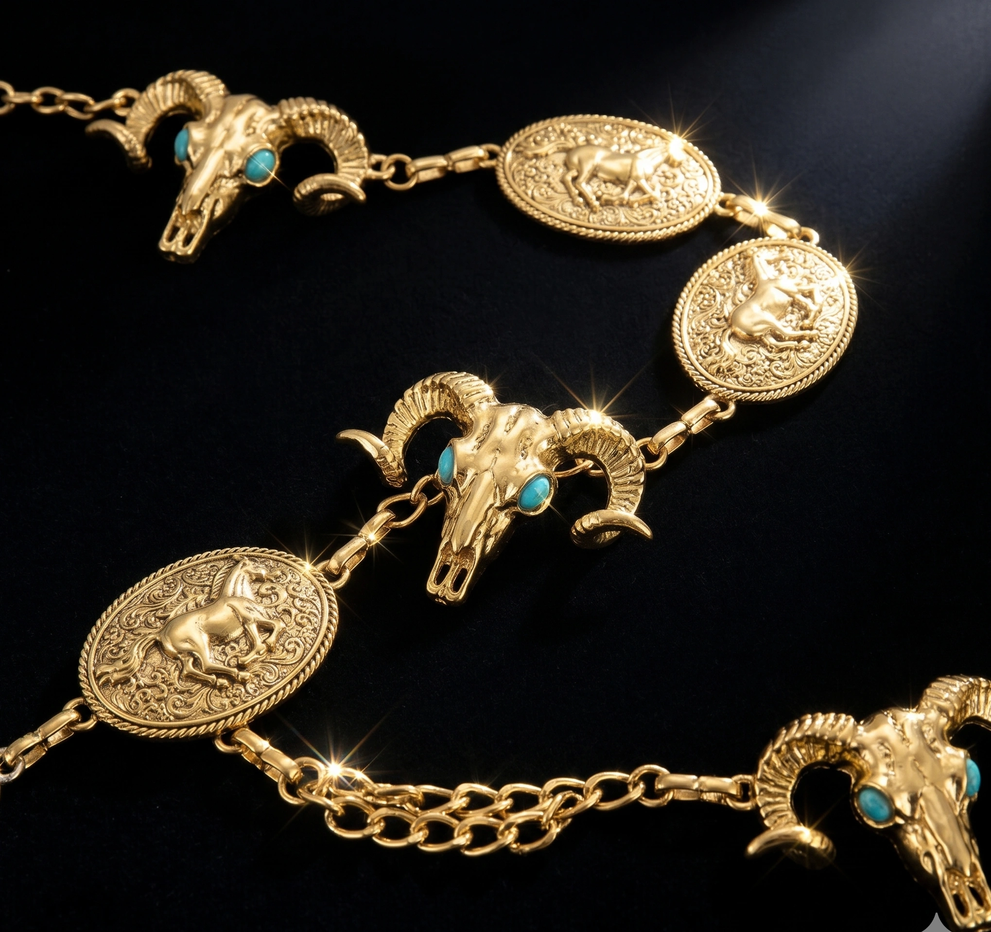Vintage Gold Chain Waist Belt