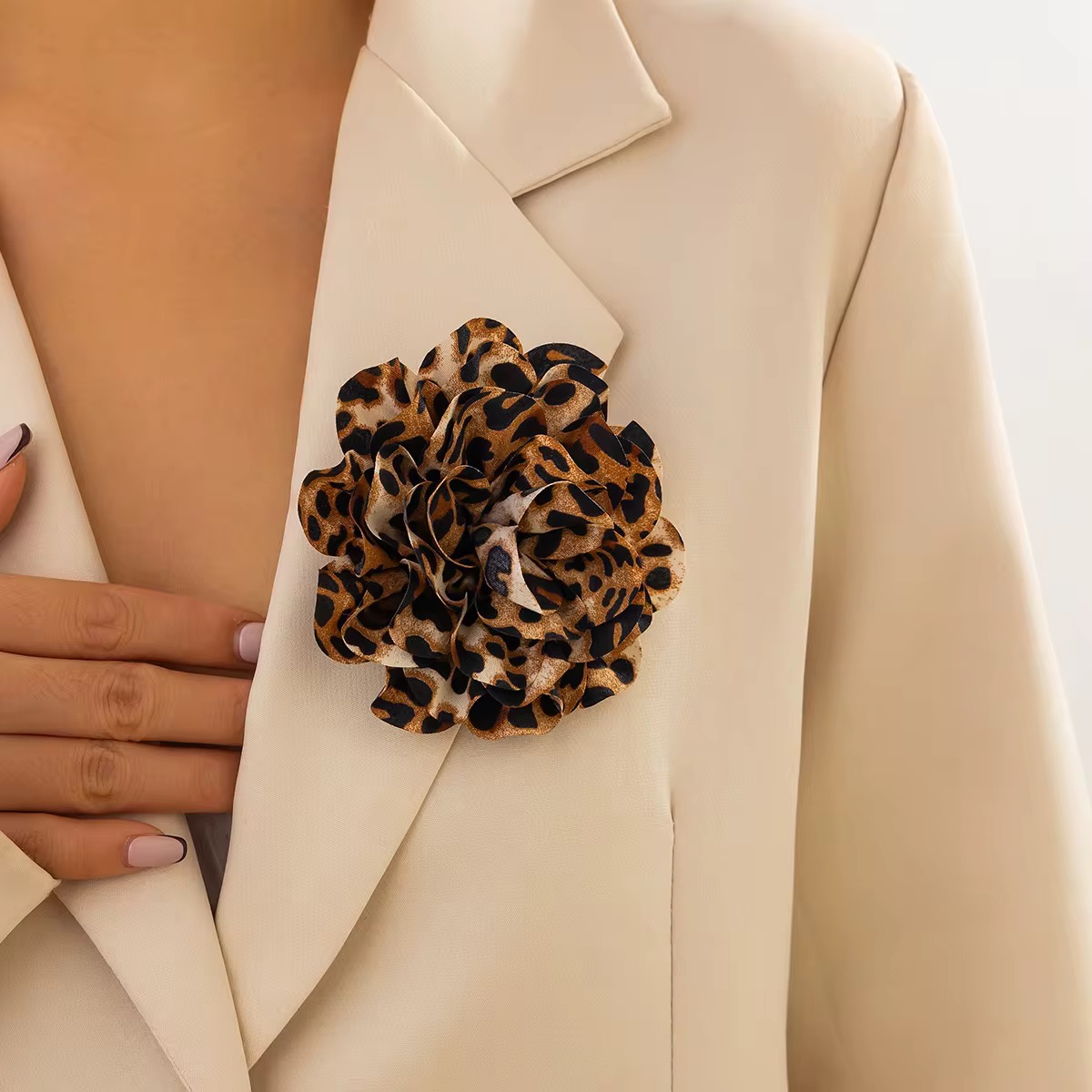 Leopard Print Fabric Flower