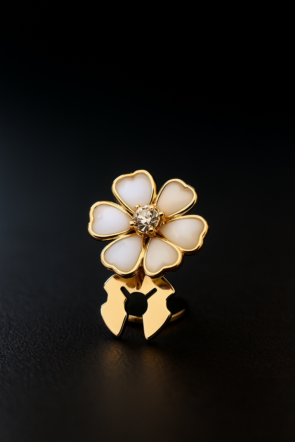 Elegant Flower golden white button cover