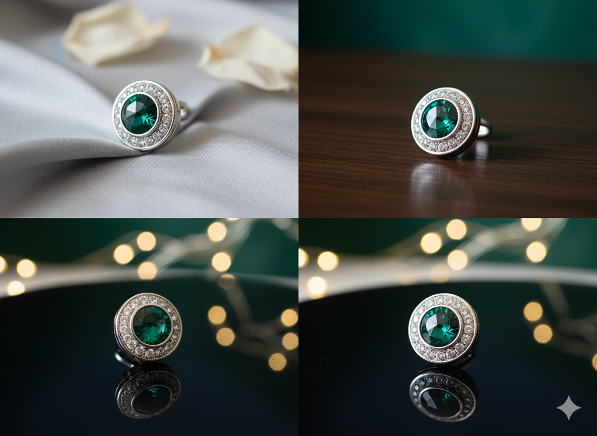 Emerald Green Gemstone Shirt Button cover