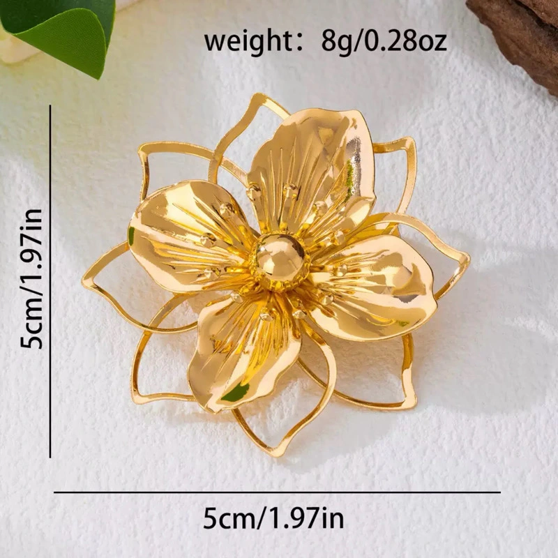 Gold Flower Brooch