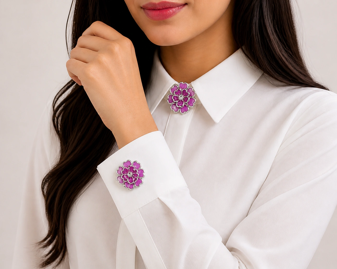 Purple Flower button covers