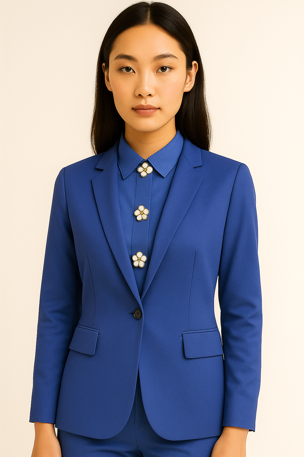 Elegant Flower golden white button cover