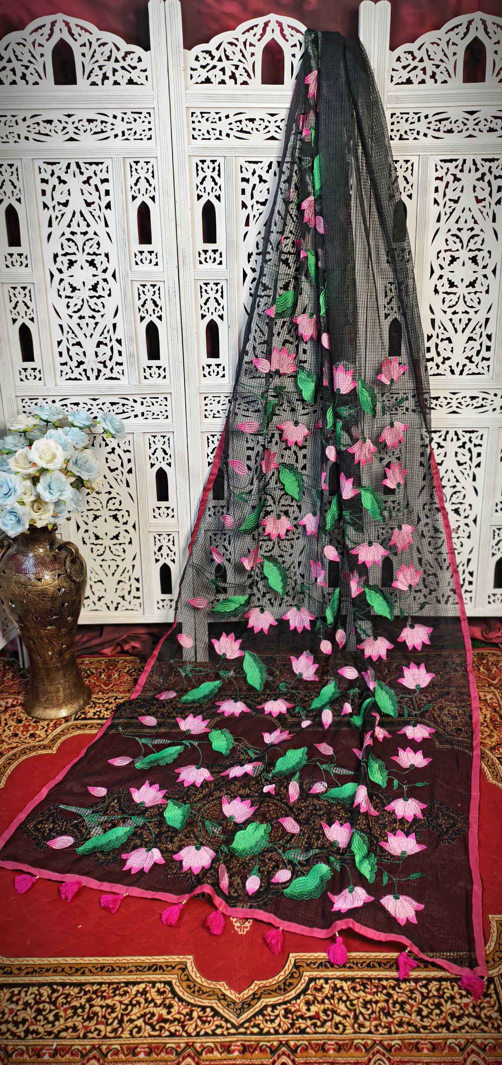 Resham Kota lotus embroidery work