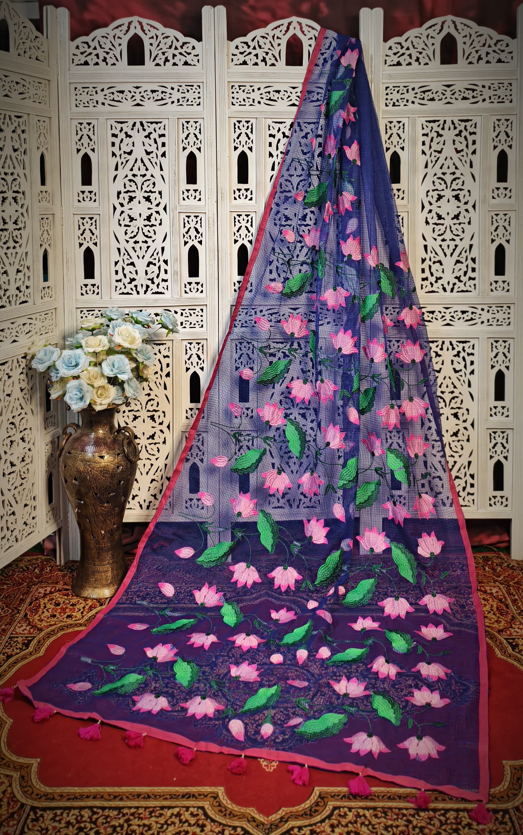 Resham Kota lotus embroidery work