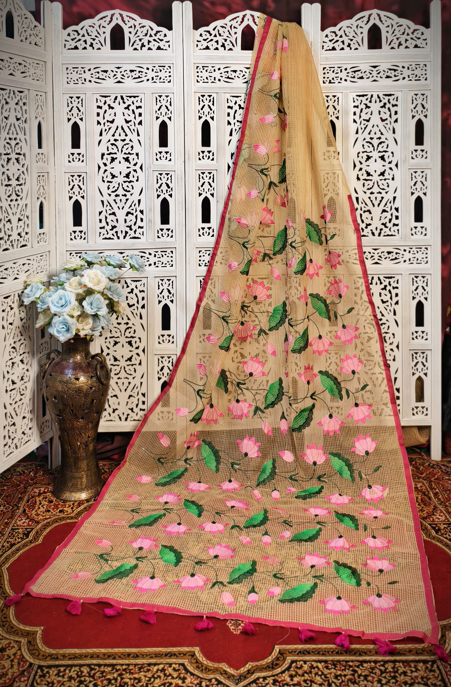 Resham Kota lotus embroidery work