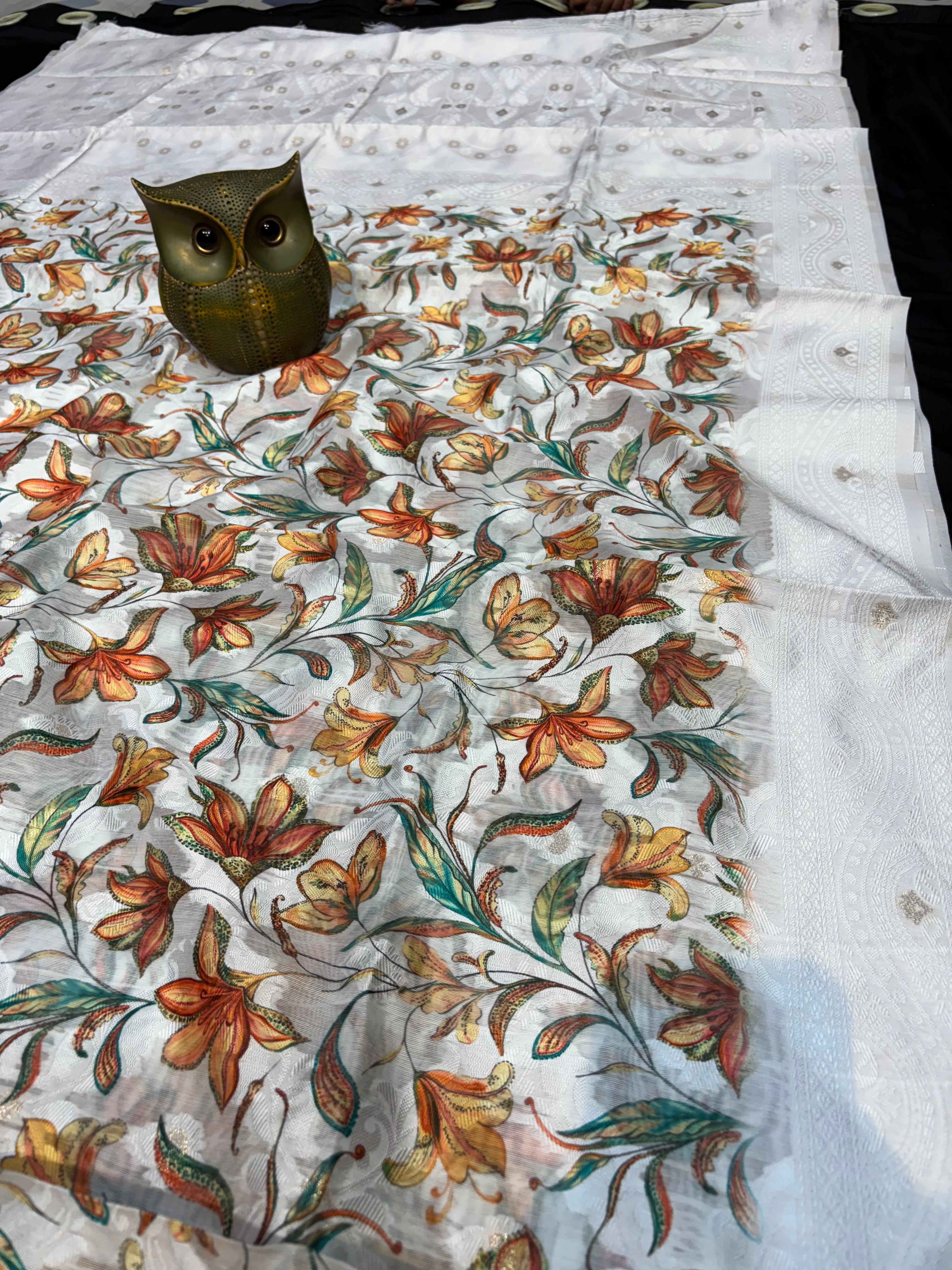 Super soft summer special party wear brasu silk saree