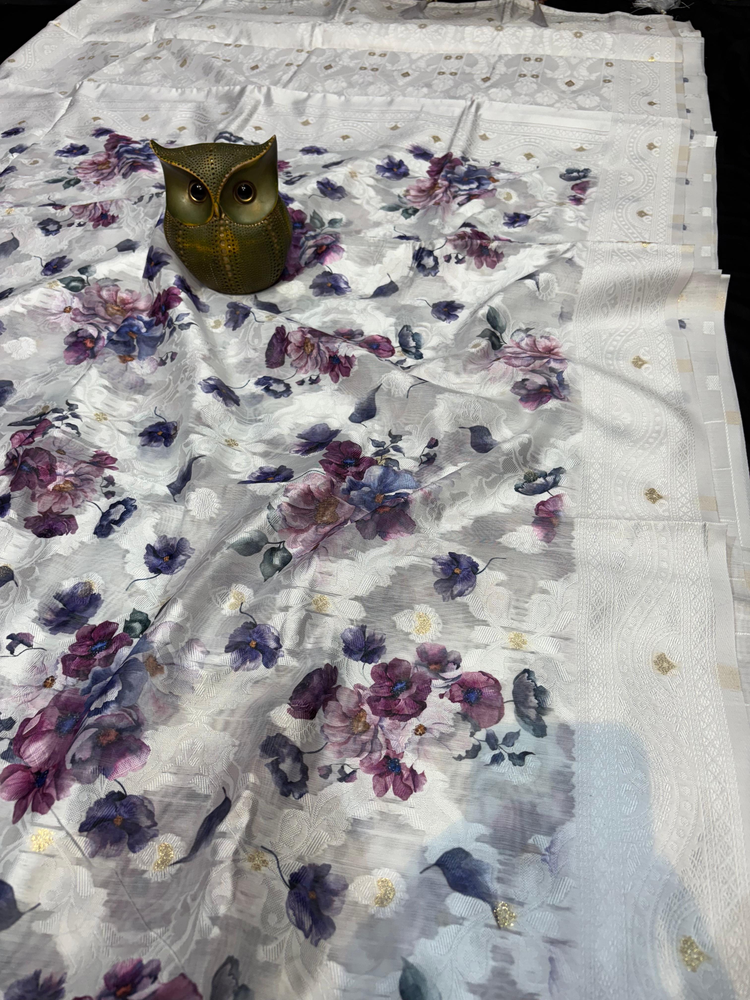 Super soft summer special party wear brasu silk saree