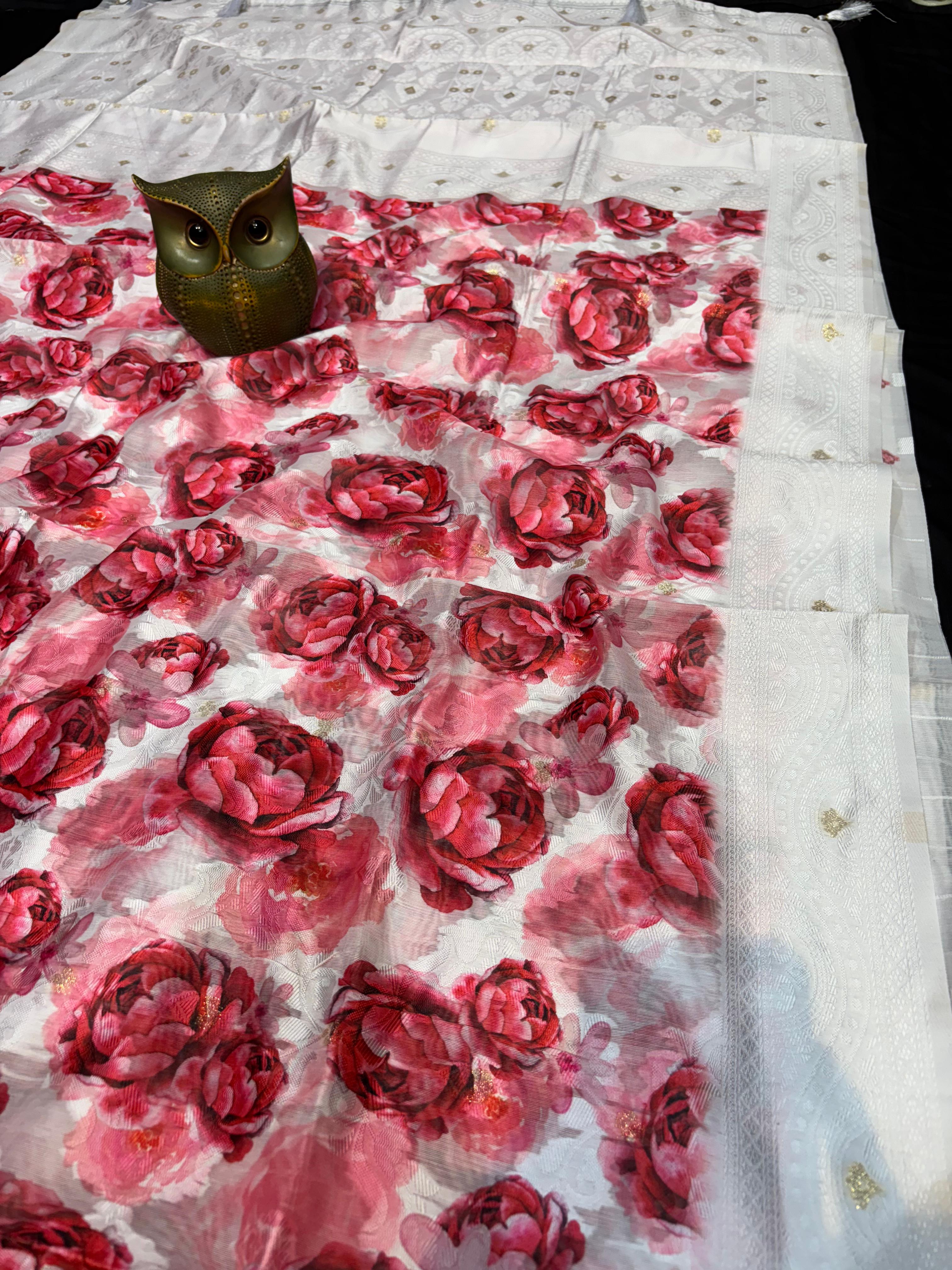 Super soft summer special party wear brasu silk saree