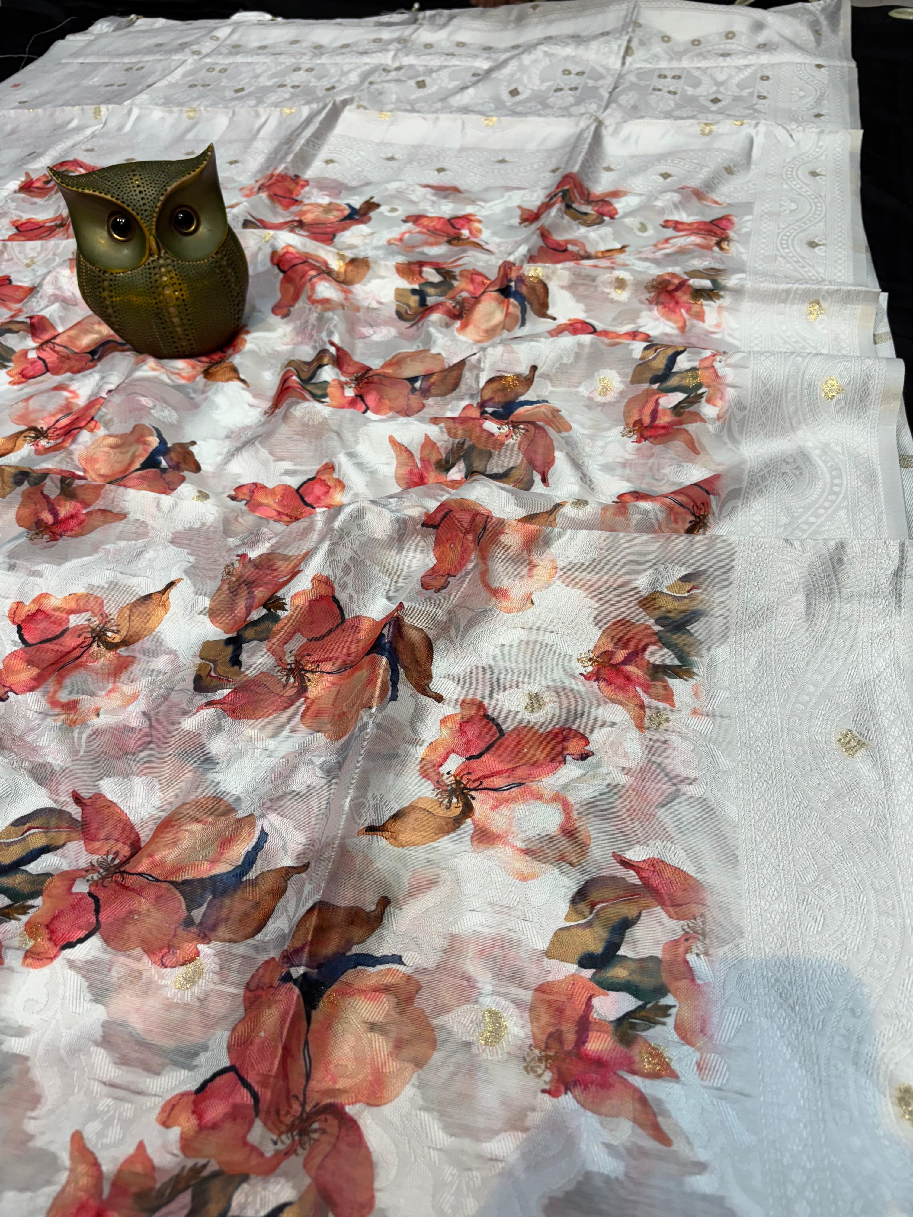 Super soft summer special party wear brasu silk saree