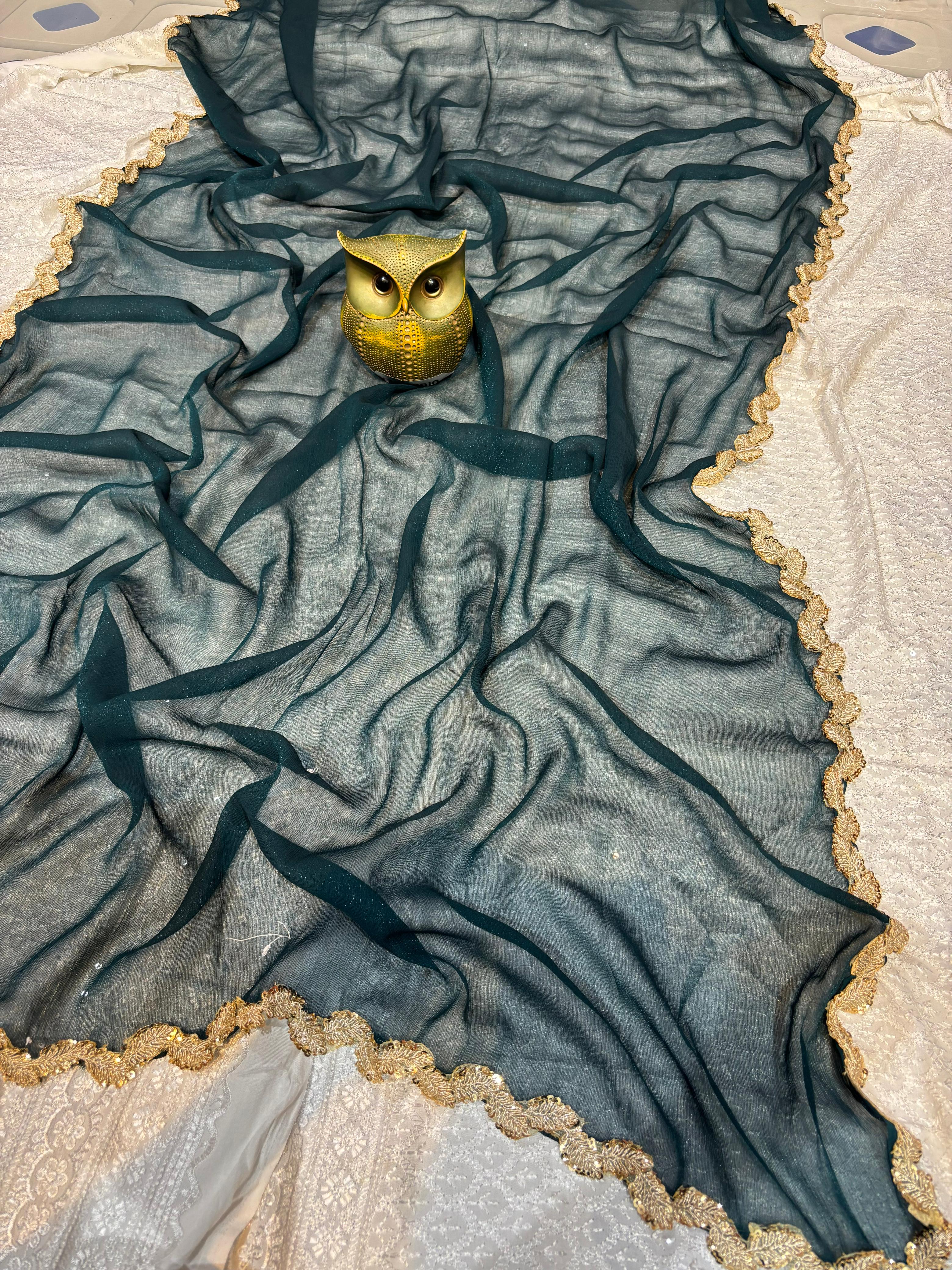 Bollywood Bridal Party Wear Fendi Jimichu Saree 