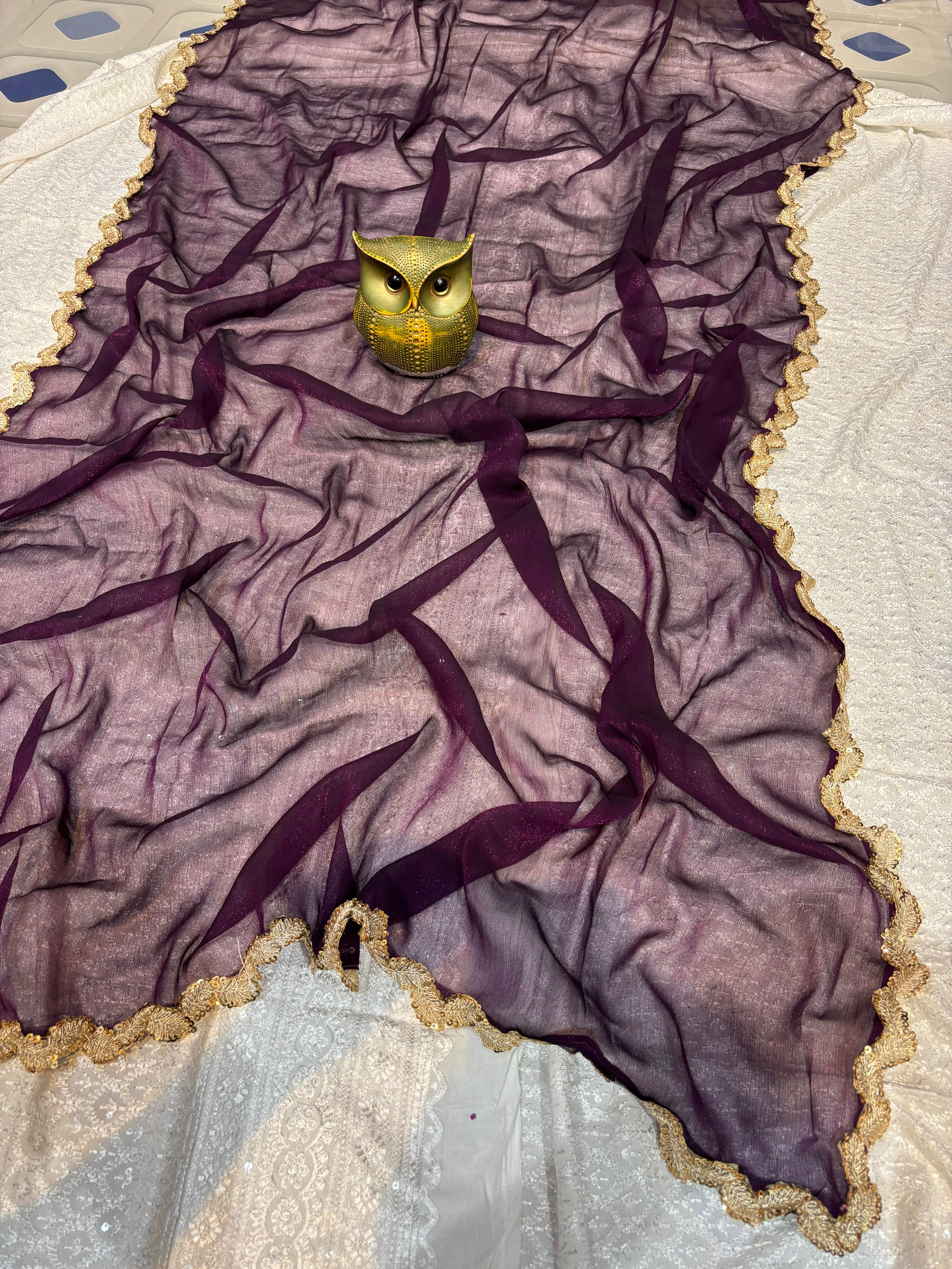 Bollywood Bridal Party Wear Fendi Jimichu Saree 