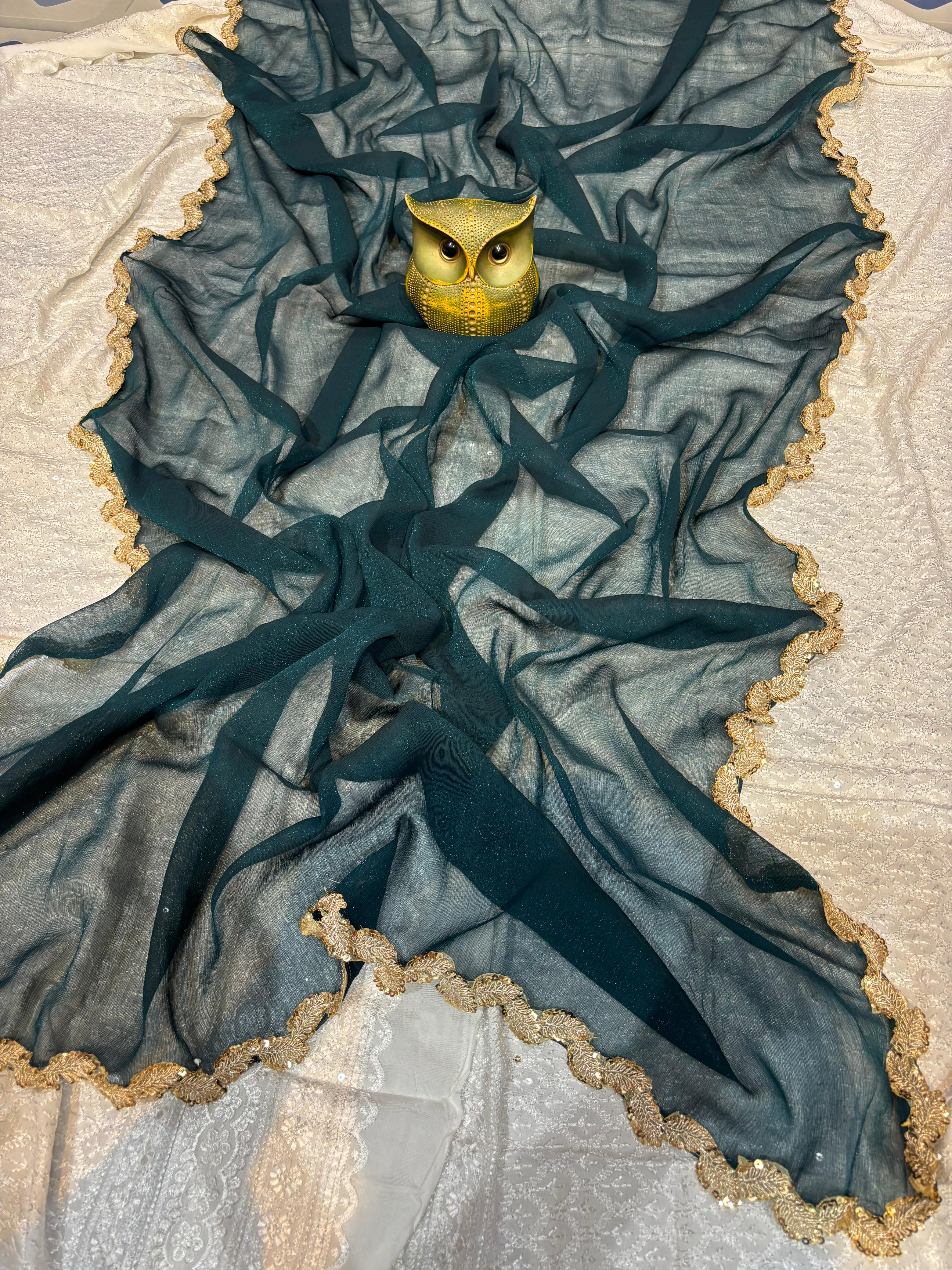 Bollywood Bridal Party Wear Fendi Jimichu Saree 