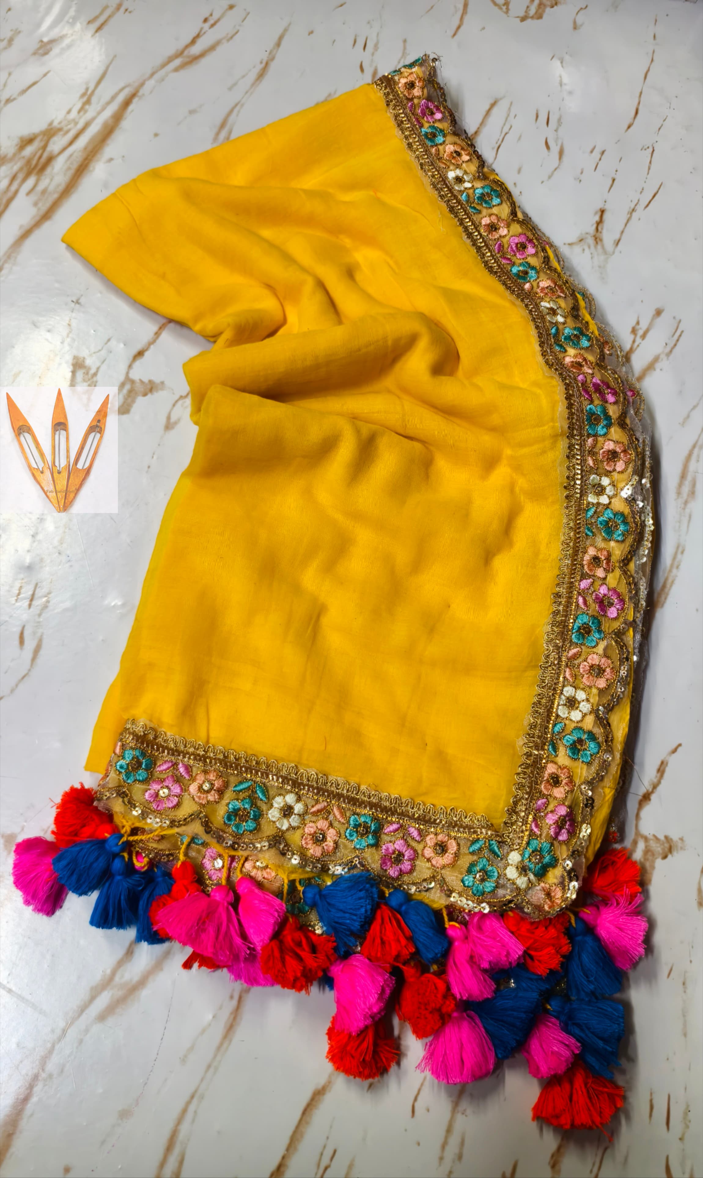 120 count pure Mull cotton jardousi less border saree